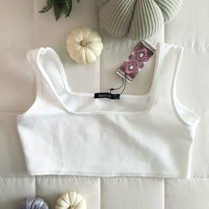 Boohoo Brand New White Crop Top